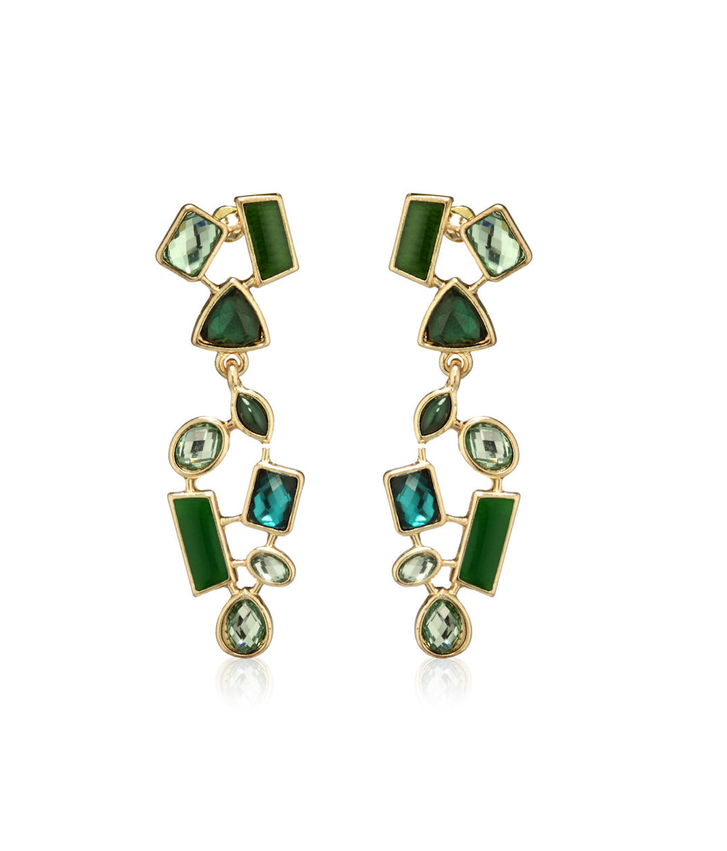 Gold-Polished Alloy Diva Look Stylish Contemporary Earrings - The Pari