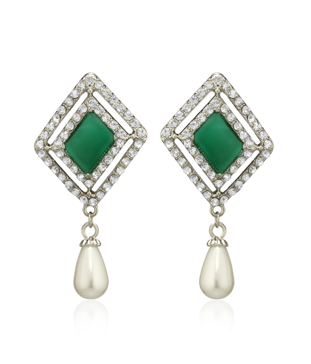 Silver-Plated Alloy Diva Look Stylish Contemporary Earrings - The Pari