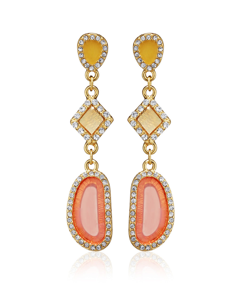 Gold-Polished Alloy Diva Look Stylish Contemporary Earrings - The Pari