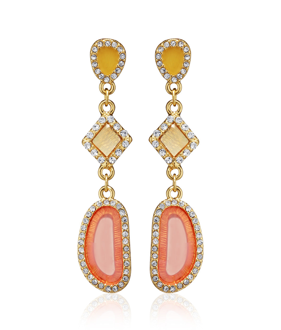 Gold-Polished Alloy Diva Look Stylish Contemporary Earrings - The Pari