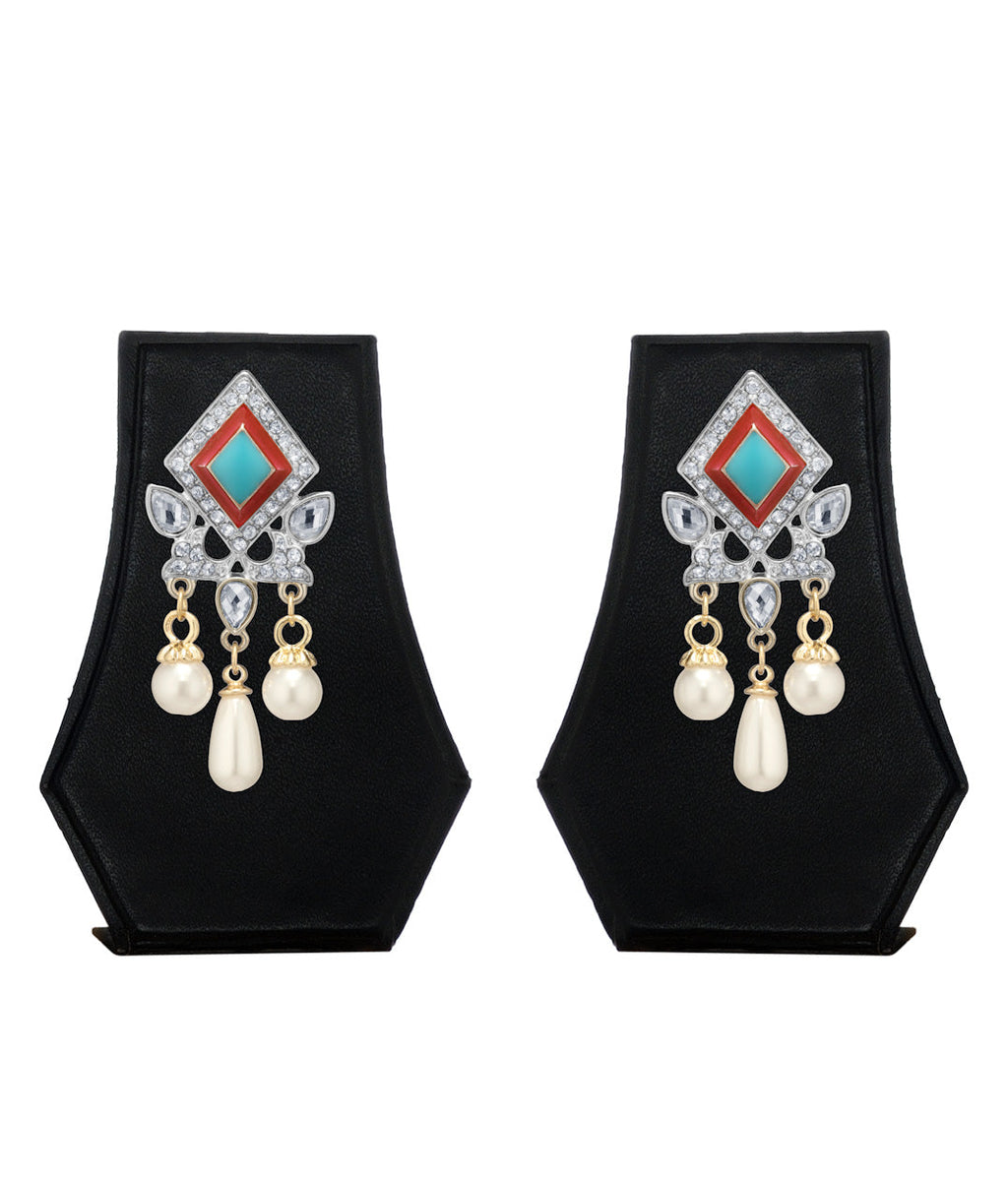 Silver-Plated Alloy Diva Look Stylish Contemporary Earrings - The Pari