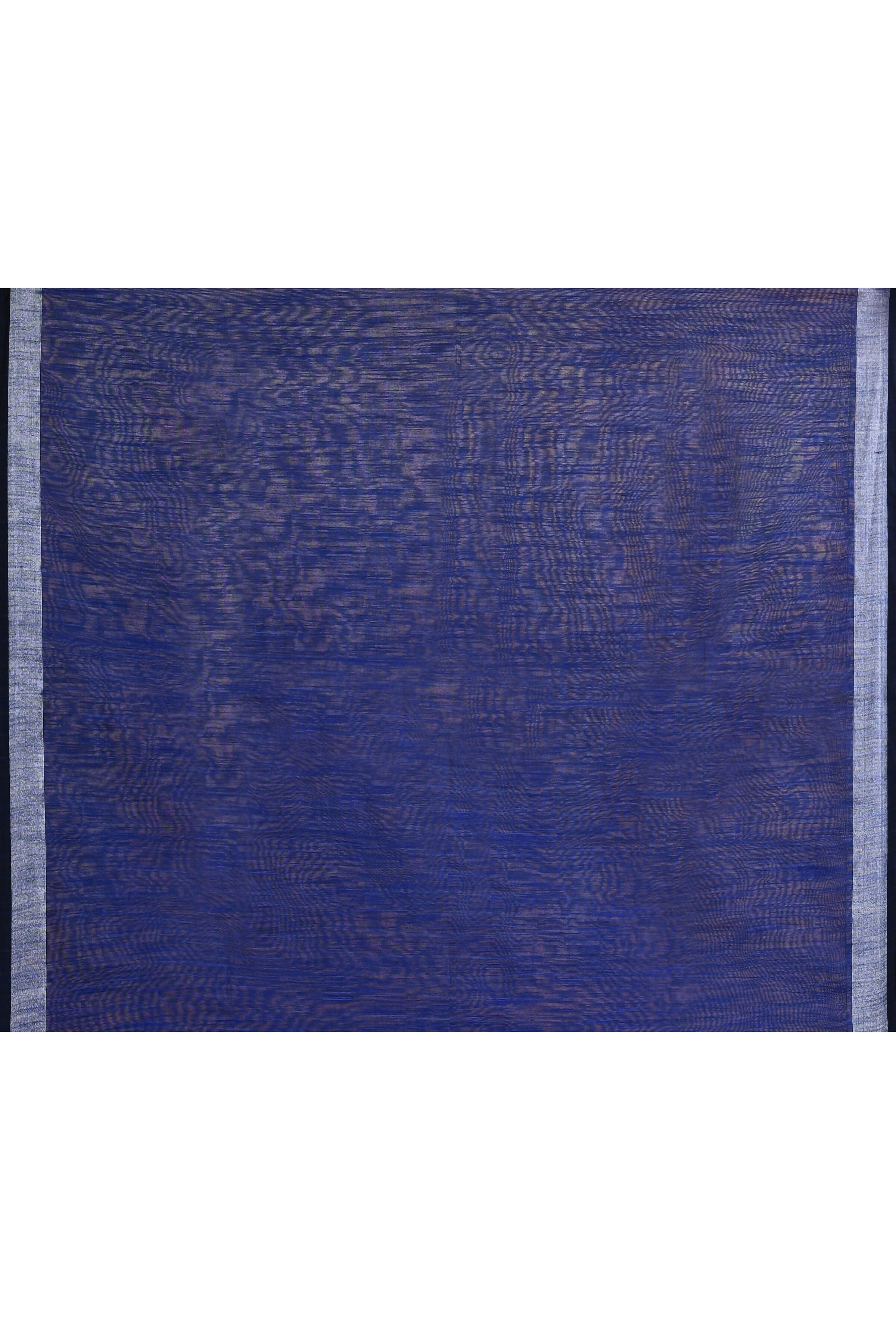 Piyari Fashion Women's Royal Blue Embellished Cotton Blend Zari Border Handloom Saree