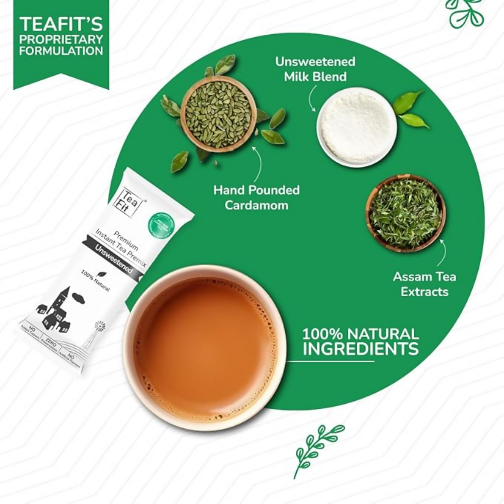 TeaFit Premium NO SUGAR Instant Cardamom Tea Premix