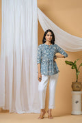 Joban Fashion Blue Floral Hand Block Printed Cotton Co-Ord Set