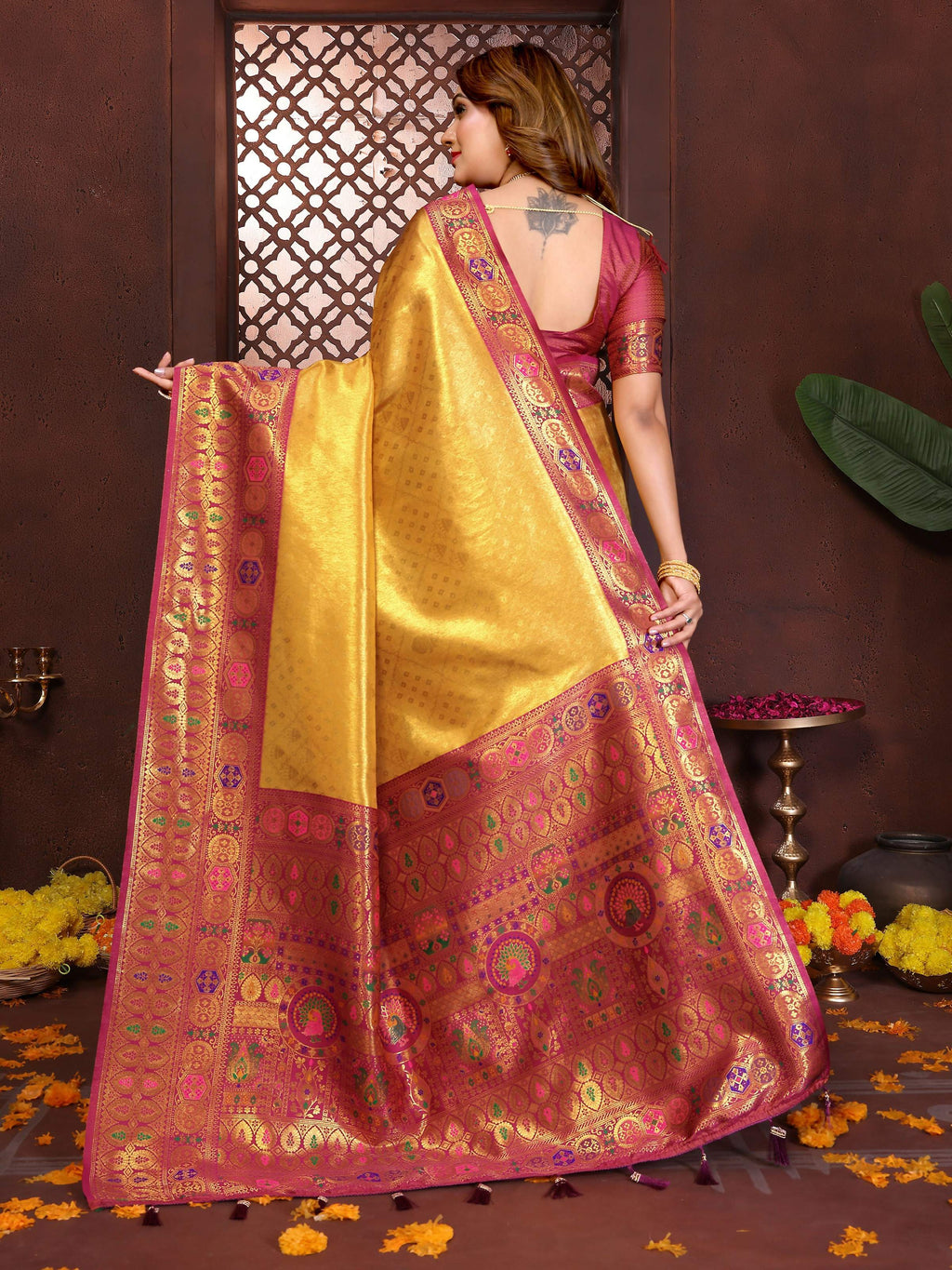 Aastha Fashion Gold Tissue Silk Weaving Saree
