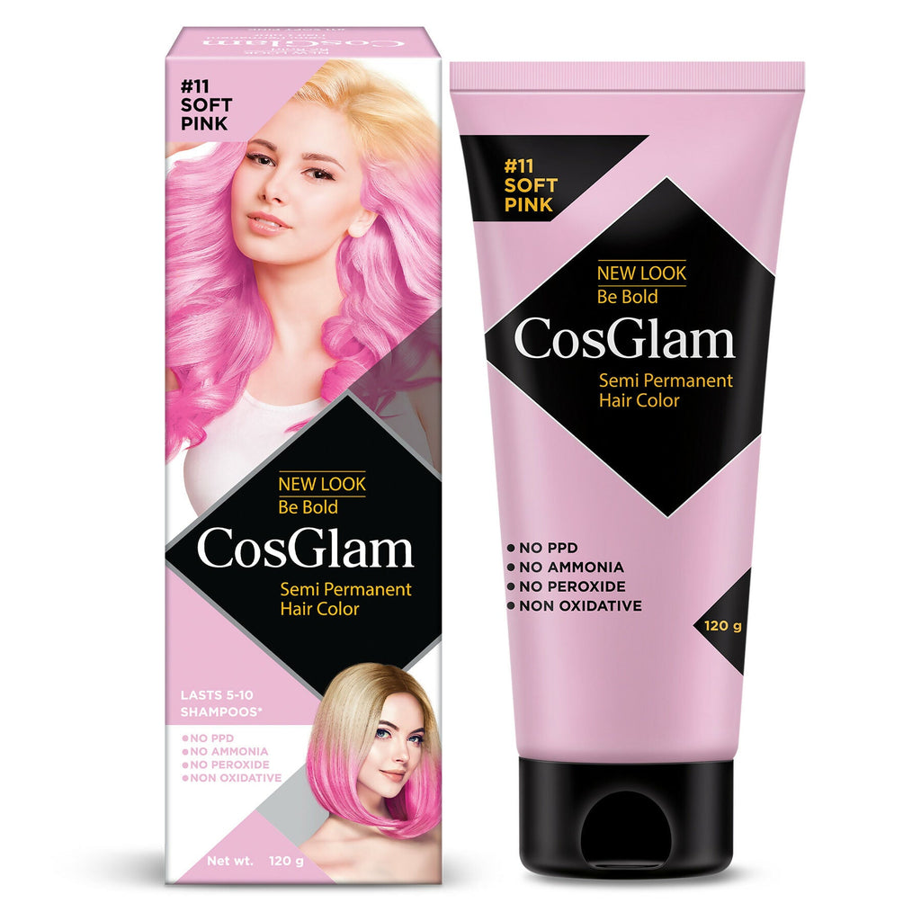 Cosglam Semi Permanent Hair Color for Women & Men (#11 Soft Pink)
