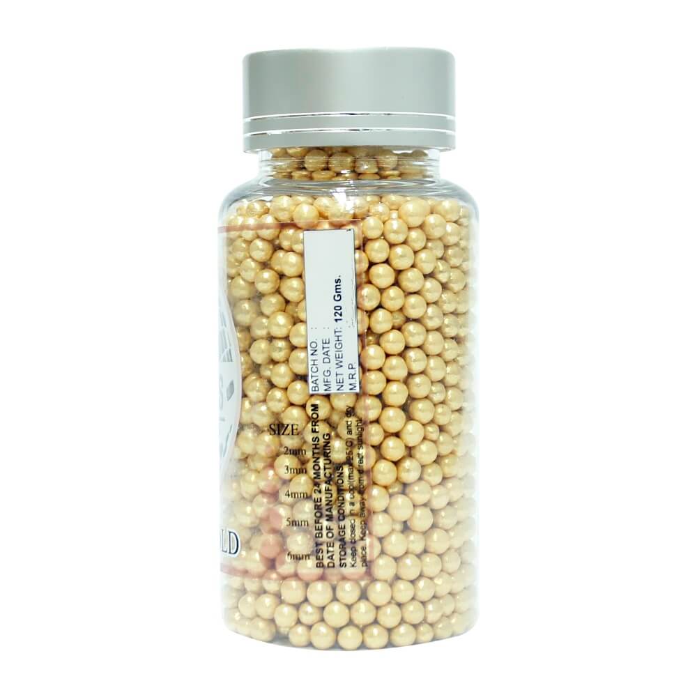 Confect English Gold Disco Balls Sprinkles 4 MM