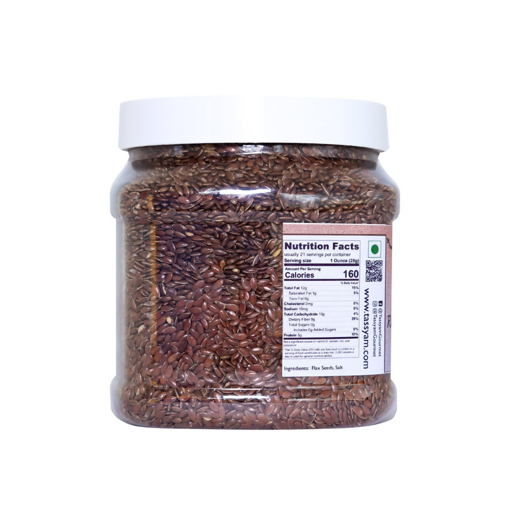 Tassyam Organics Salted Flax Seeds - Jar