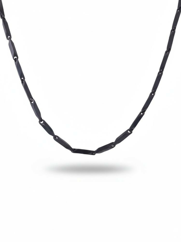NVR Men's Black Toned Silver plated chain