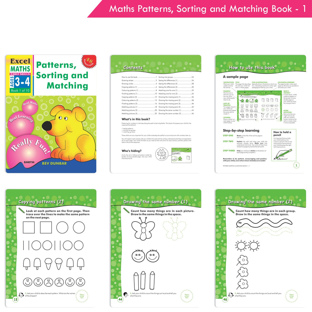 Excel Early Skills English & Maths Books Set of 19| Ages 3-6 Years| Learning Alphabet, Numbers, Patterns etc.