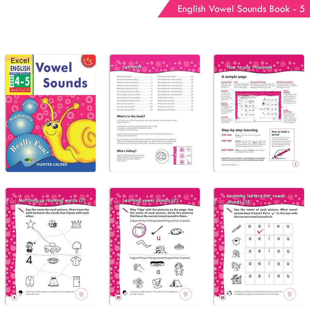 Excel Early Skills English & Maths Books Set of 19| Ages 3-6 Years| Learning Alphabet, Numbers, Patterns etc.