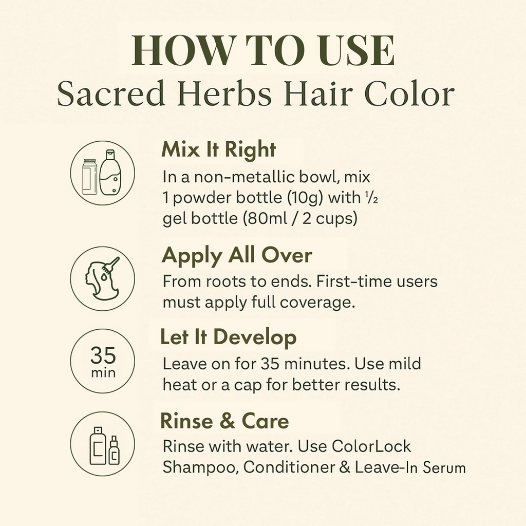 Sacred Herbs Ammonia & PPd Free Natural Organic Gel Dark Brown Hair Color For Men & Women