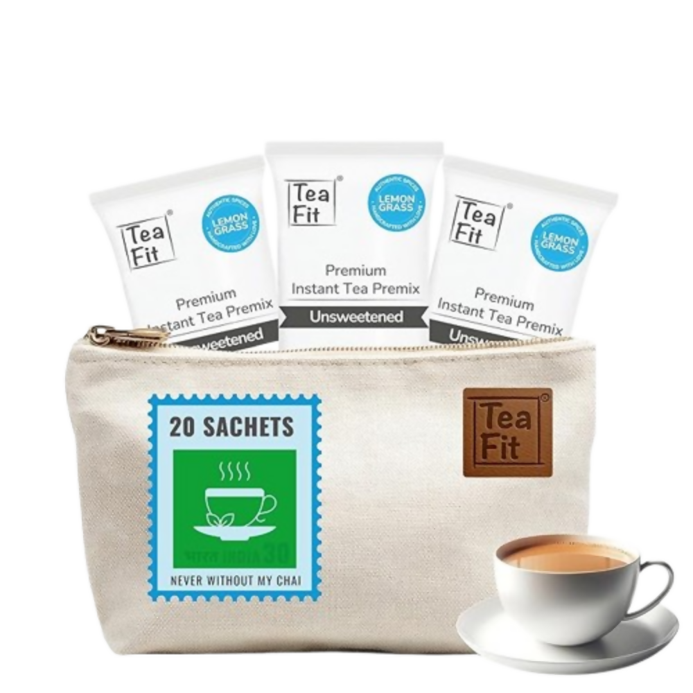 TeaFit Premium NO SUGAR Instant Lemongrass Tea Premix - Travel Pack
