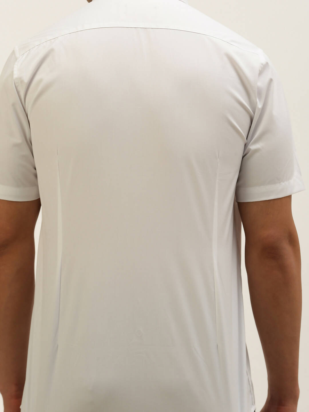 Ramraj Cotton Mens Half Sleeve Formal Poly Cotton White Shirt