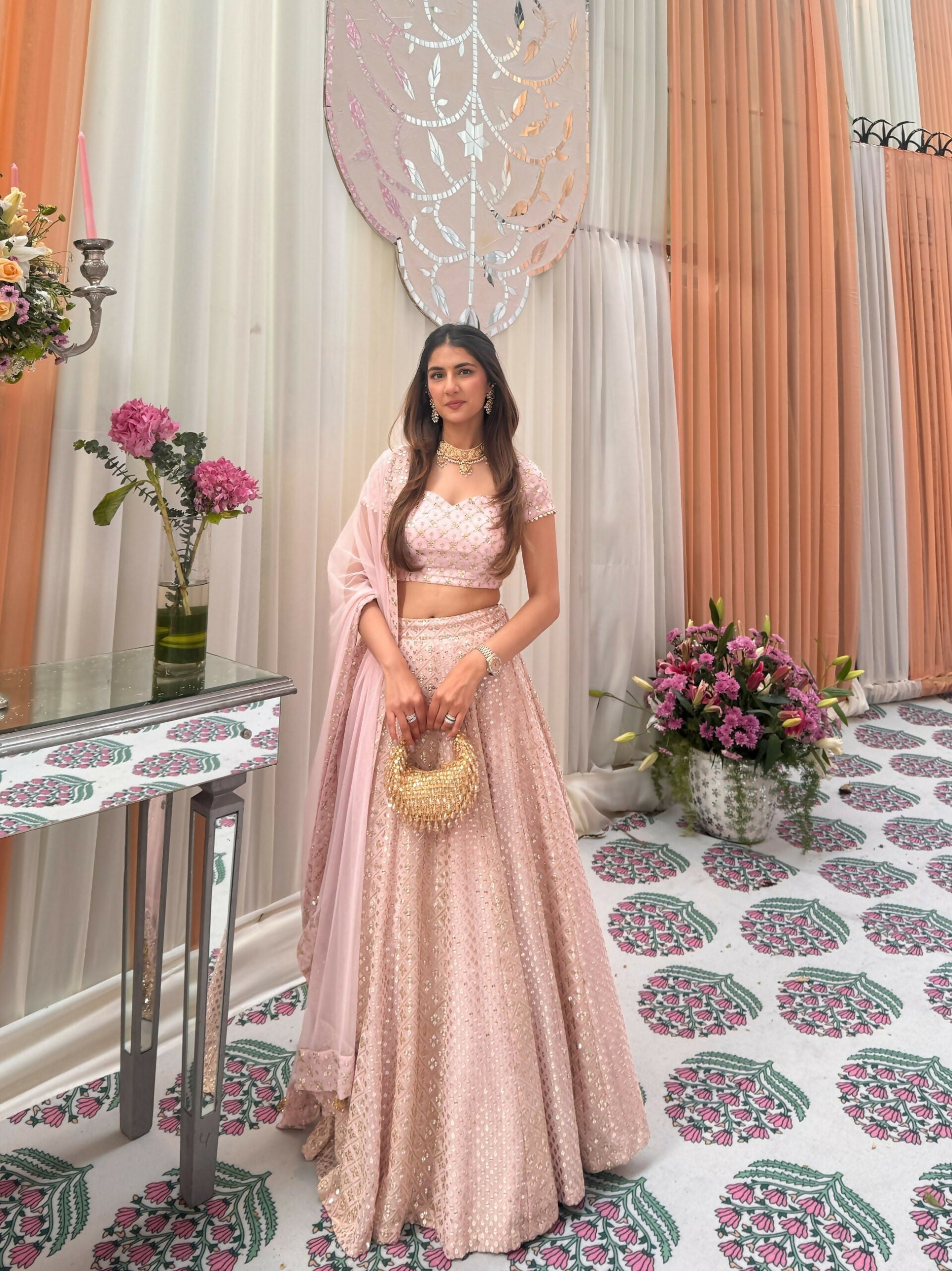 Lehenga Mart Designer Indian Wedding Lehenga Choli-Pink