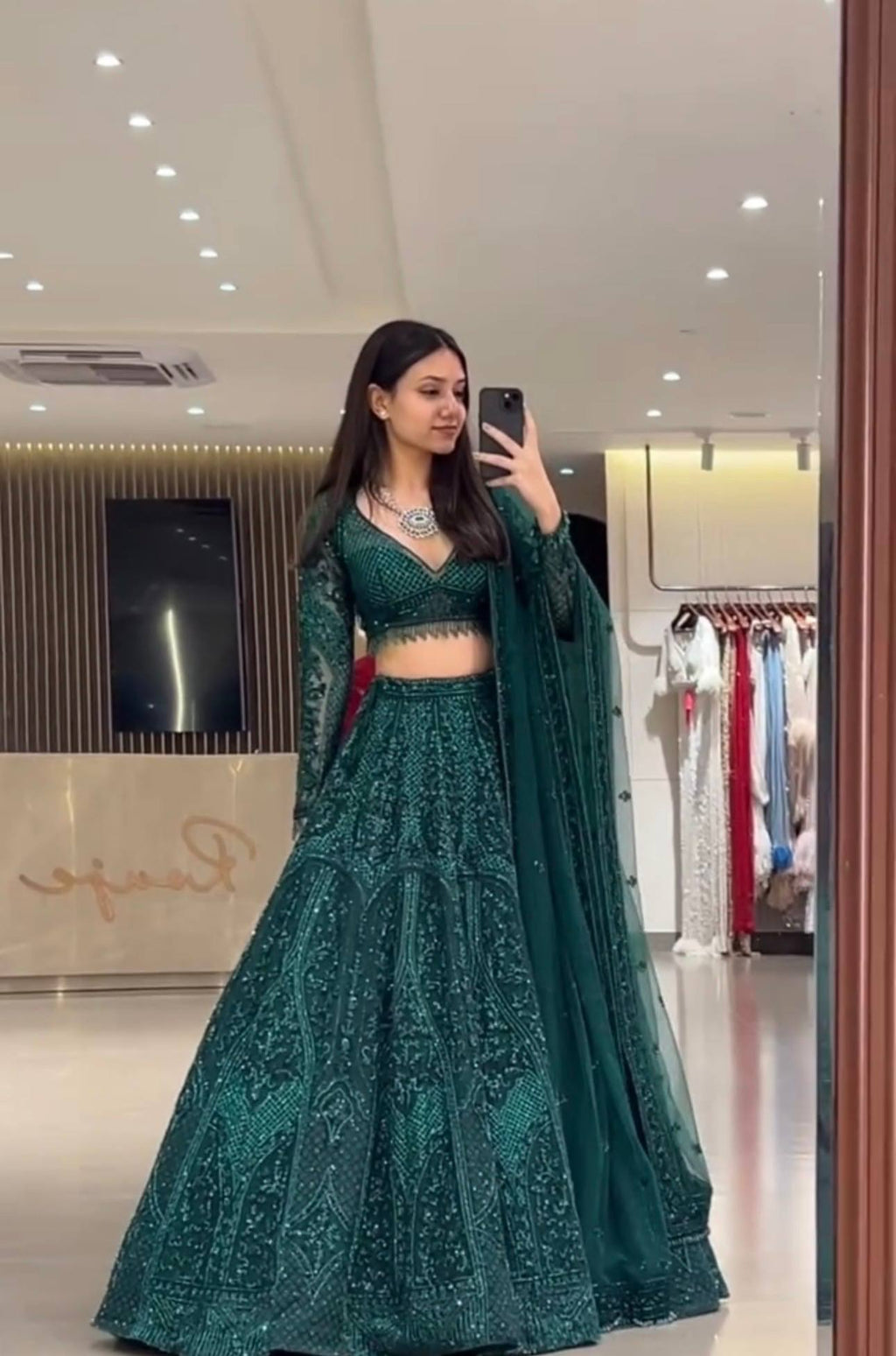 Lehenga Mart Gorgeous Lehenga Choli For Wedding-Green