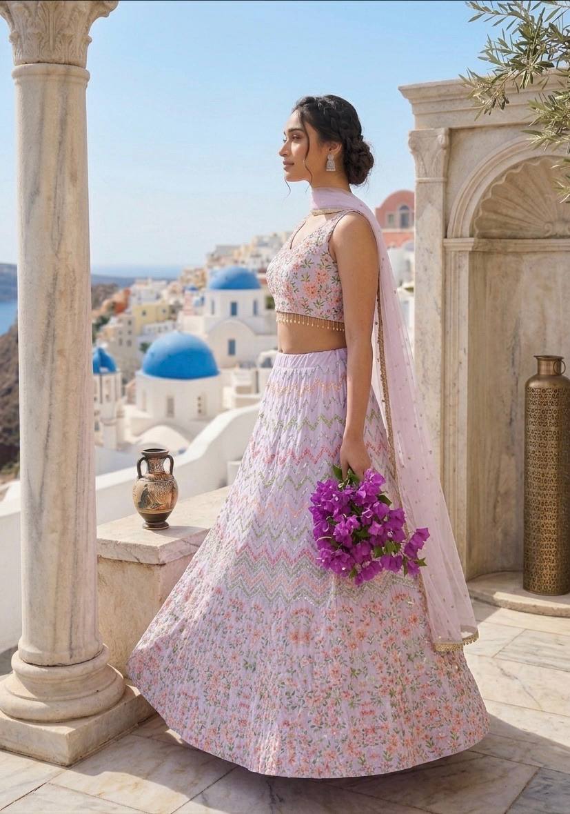 Lehenga Mart Gorgeous Lehenga Choli For Wedding-Lavender