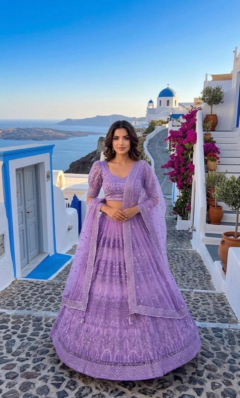 Lehenga Mart Gorgeous Lehenga Choli For Wedding-Lavender