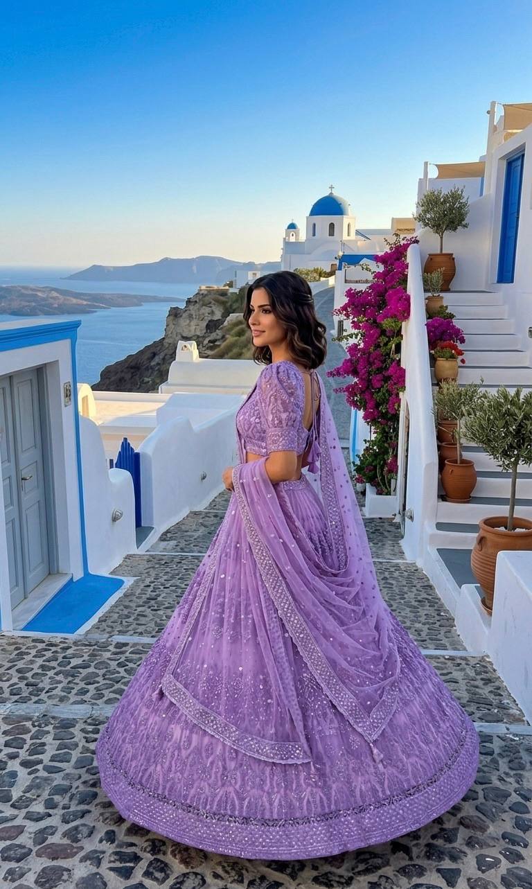 Lehenga Mart Gorgeous Lehenga Choli For Wedding-Lavender