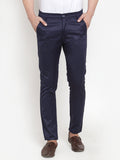Jainish Men's Navy Solid Formal Trousers ( FGP 253Navy )