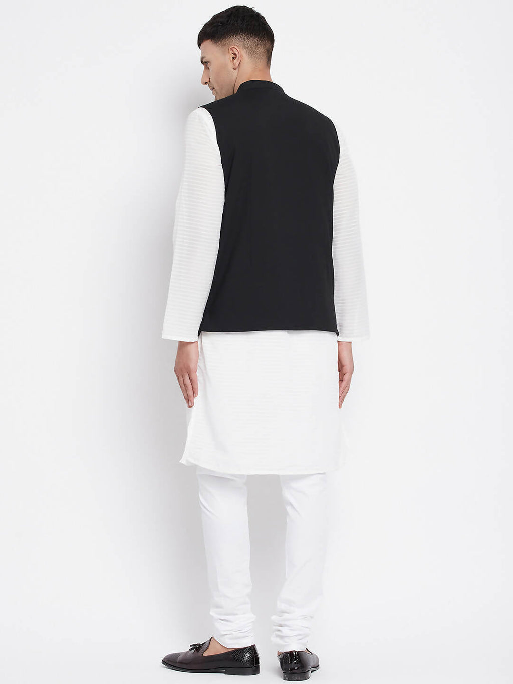 Even Apparels Black Pure Cotton Nehru Jacket With Eid Insignia PW668