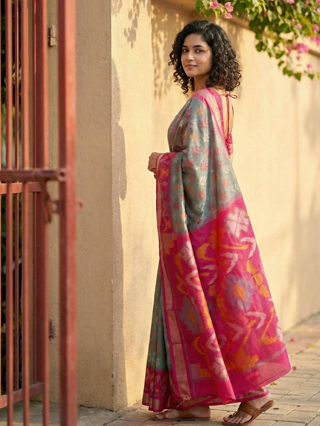 Shree Shyam Fashion Grey Pochampally Silk Saree