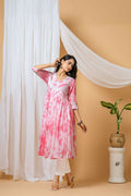 Joban Fashion Pink Tie & Dye Kurta Pant Set