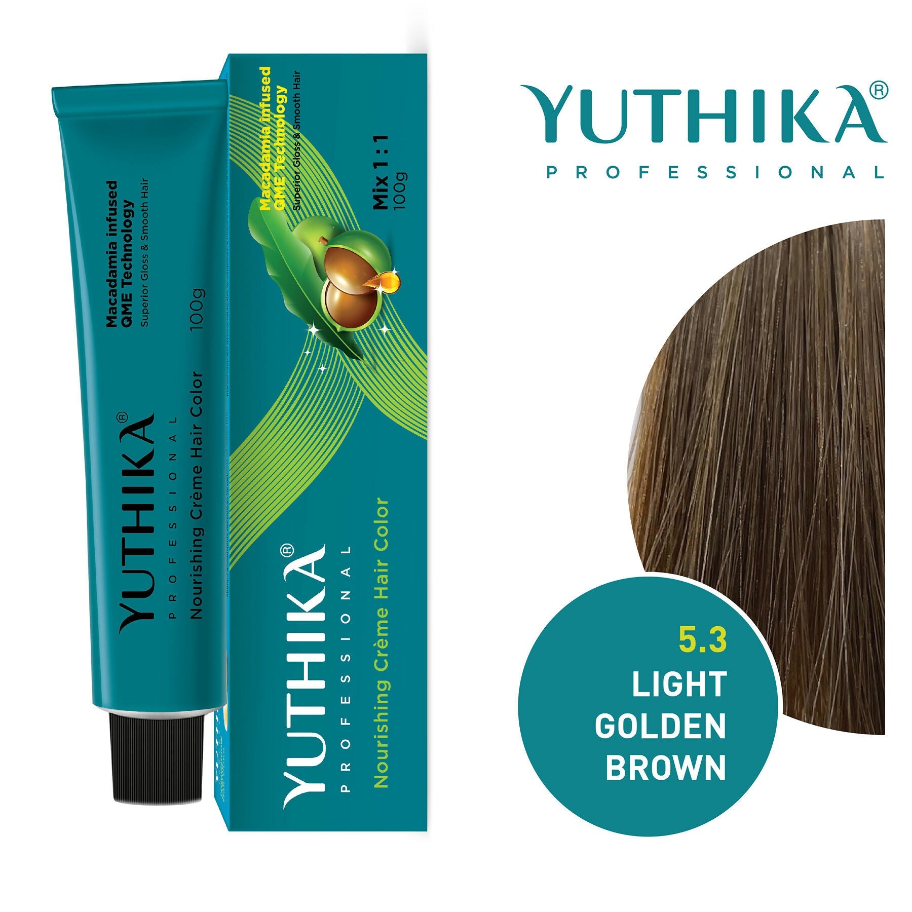 Yuthika Professional Creme Hair Colour - Light Golden Brown