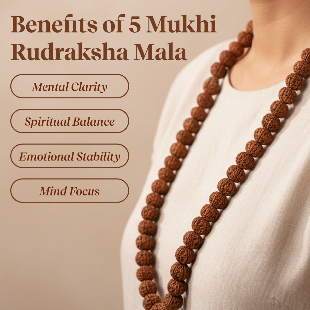 Pujashree Rudraksh Mala Large – Traditional Prayer Mala for Spiritual Healing, Chanting & Devotion