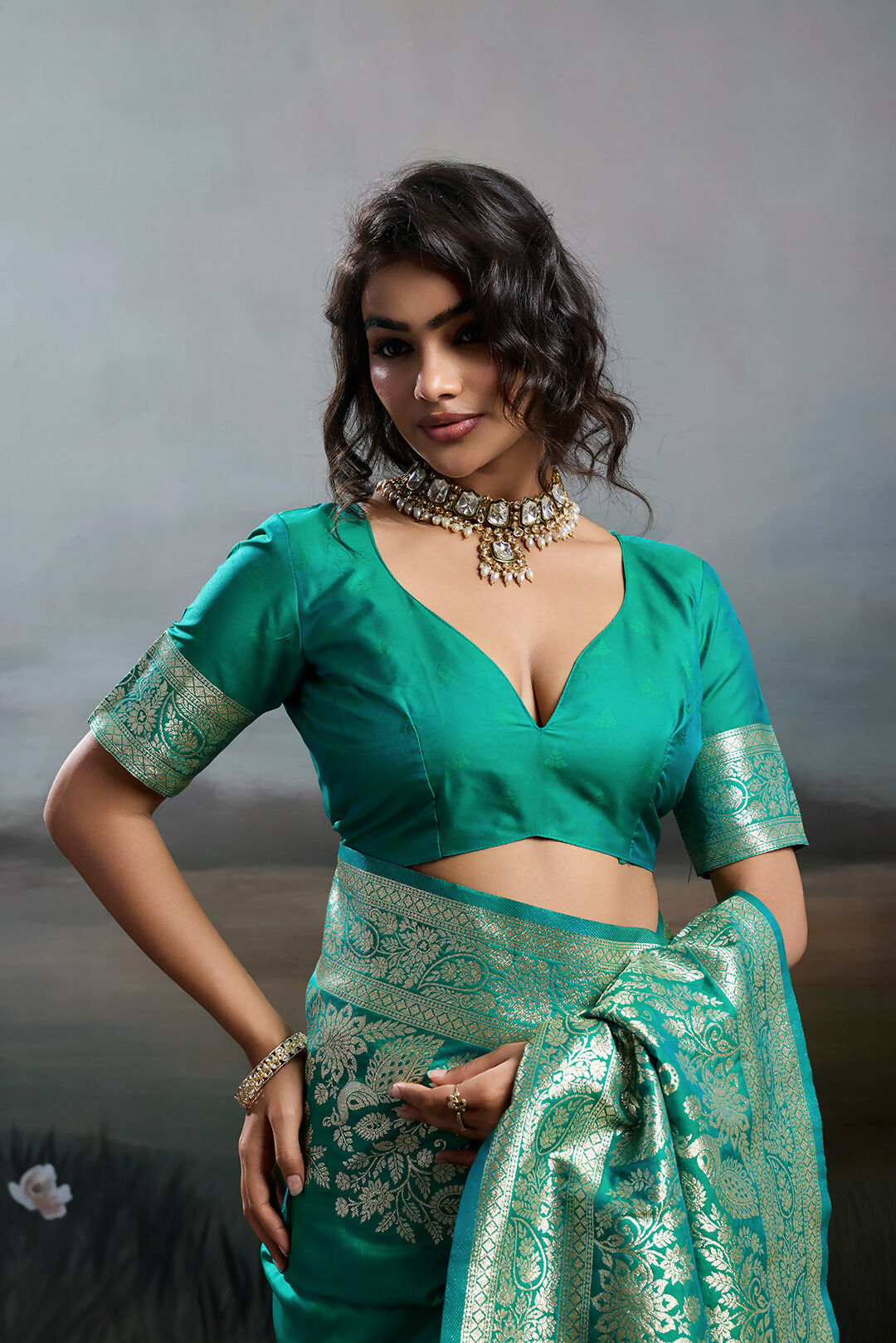 Shree Shyam Fashion Rama Silk Blend Saree