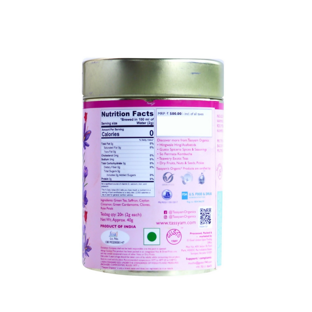Tassyam Organics Kashmiri Kahwa Biodegradable Tea Bags