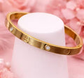Jewel City Stainless Steel Gold-Plated Kada For Office Wear