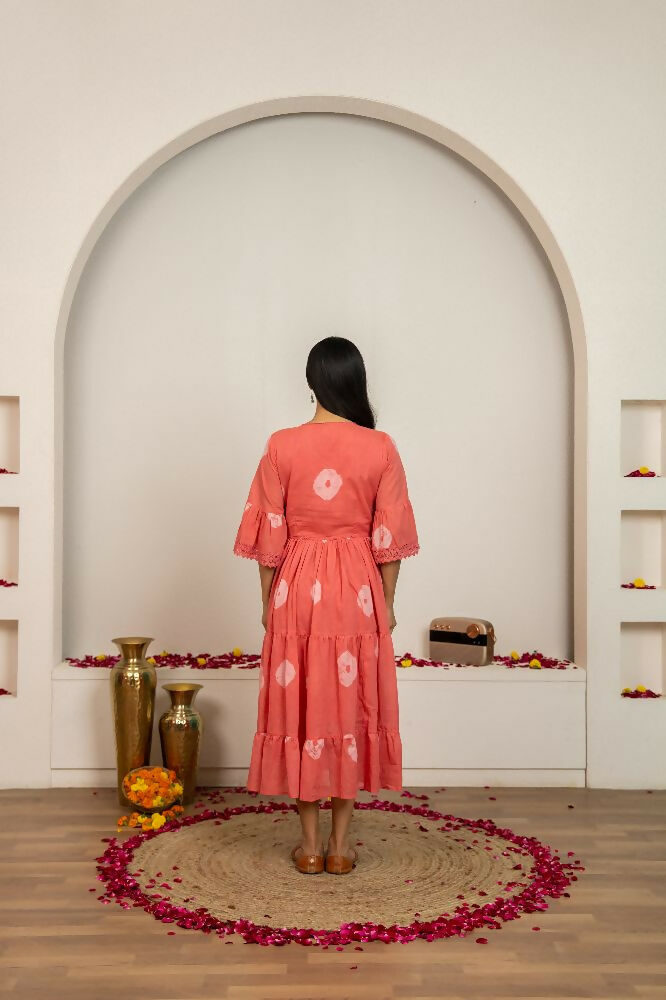 Joban Fashion Pink Tie & Dye Cotton Dress