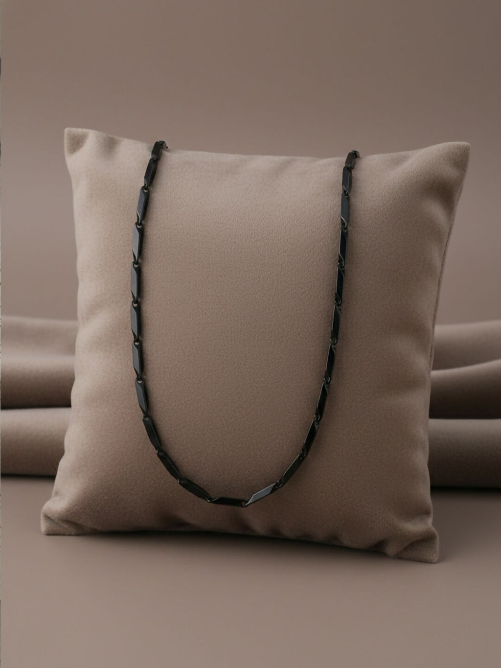 NVR Men's Black Toned Silver plated chain