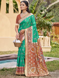 Anaita Olive Silk Saree With Blouse Piece