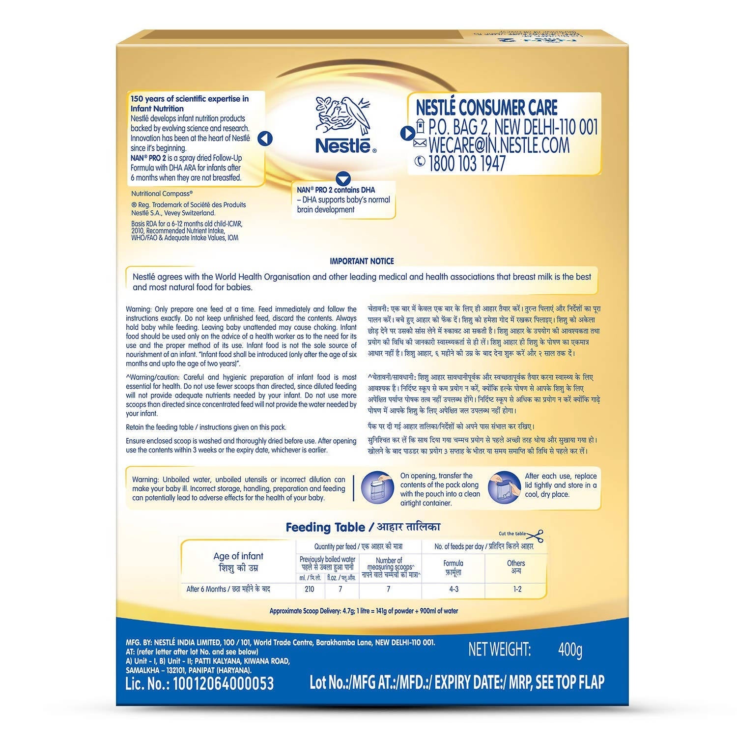 Nestle Nan Pro 2 Follow-Up Formula Powder After 6 Months Stage 2 For Infants