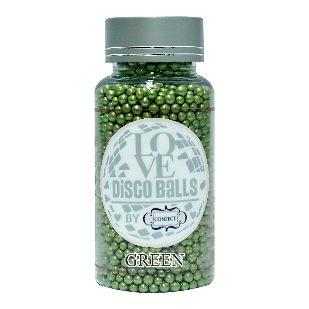 Confect Green Disco Balls Sprinkles 4 MM