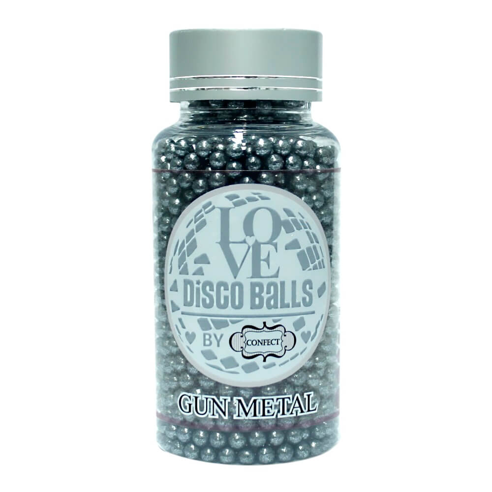 Confect Gun Metal Disco Balls Sprinkles 4 MM