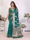 Aastha Fashion Light Green Soft Organza Silk Weaving Saree