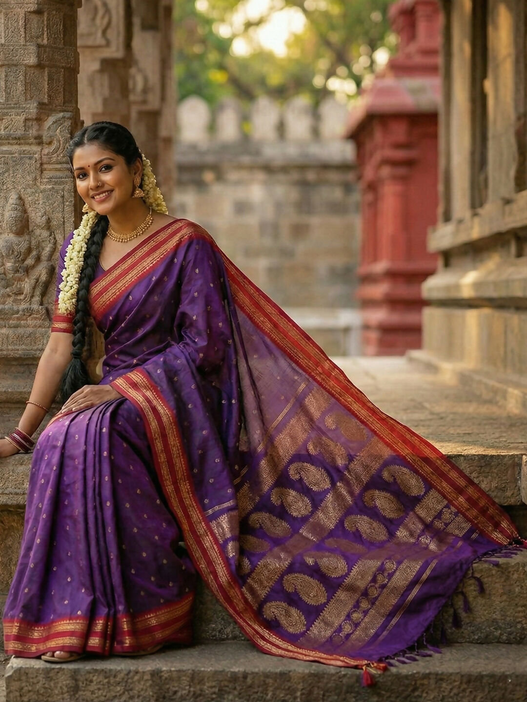 Shree Shyam Fashion Purple Soft Silk Saree