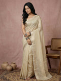 Shree Shyam Fashion Cream Cotton Saree