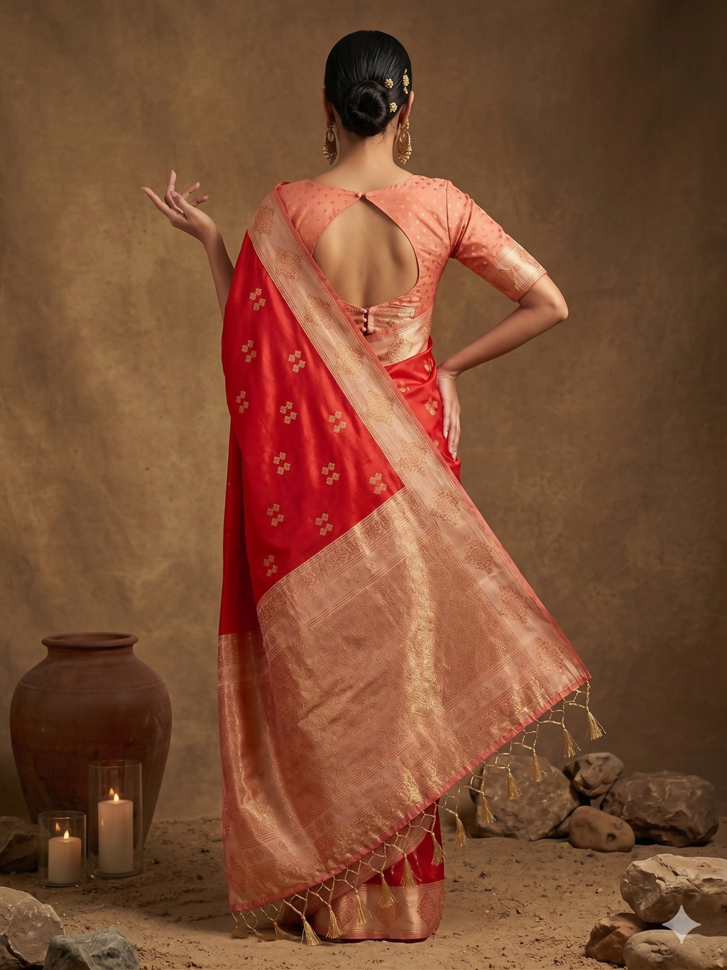 Shree Shyam Fashion Red Soft Silk Saree