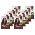 Nisha Henna Based Hair Colour for Women & Men Dark Brown (Pack of 10)