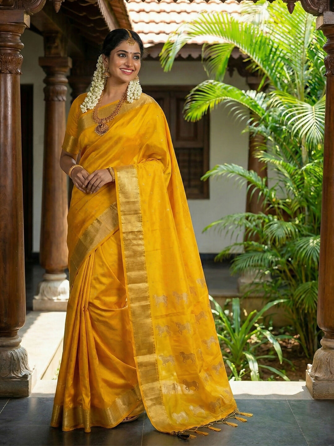 Shree Shyam Fashion Gold Soft Silk Saree