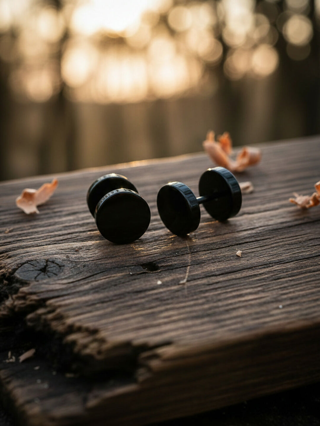 NVR Men's Black Rhodium Plated Studs Earrings