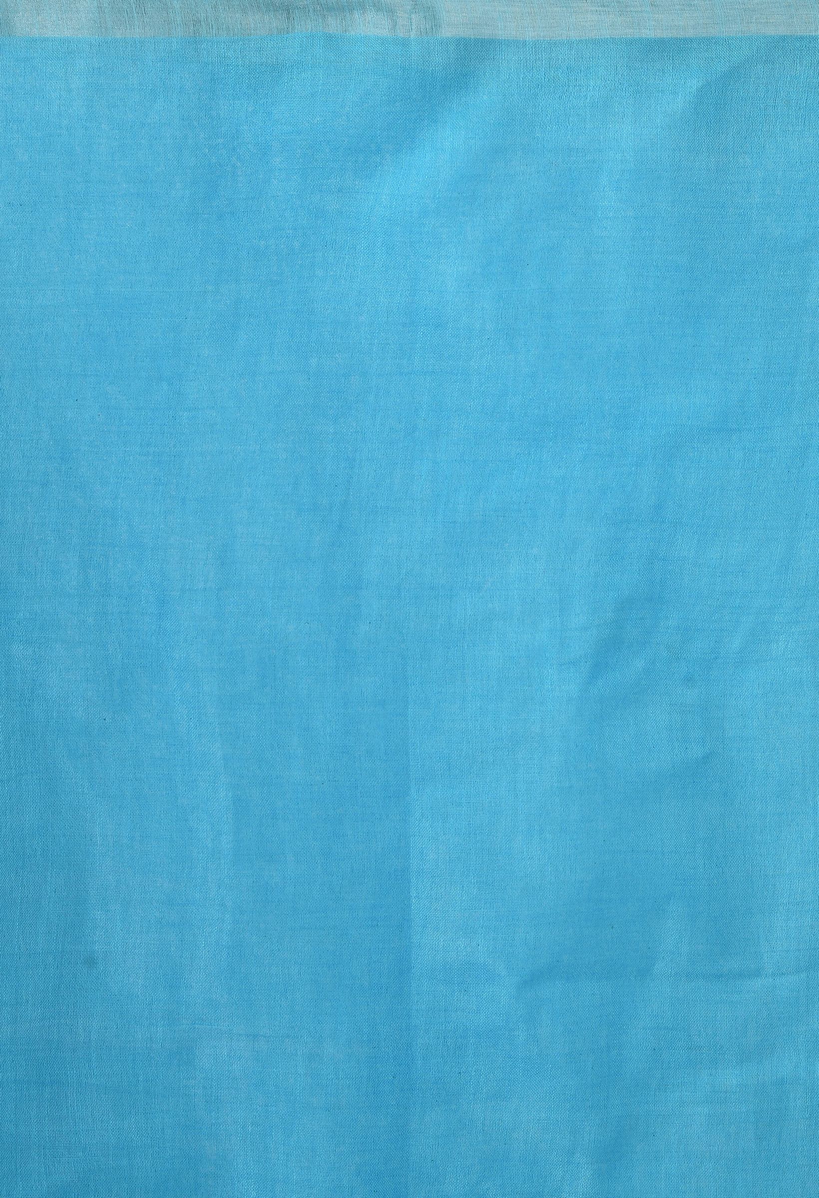 Mominos Fashion Moeza Sky Blue Bhagalpuri Handloom Silk Linen Saree with unstitched Blouse piece