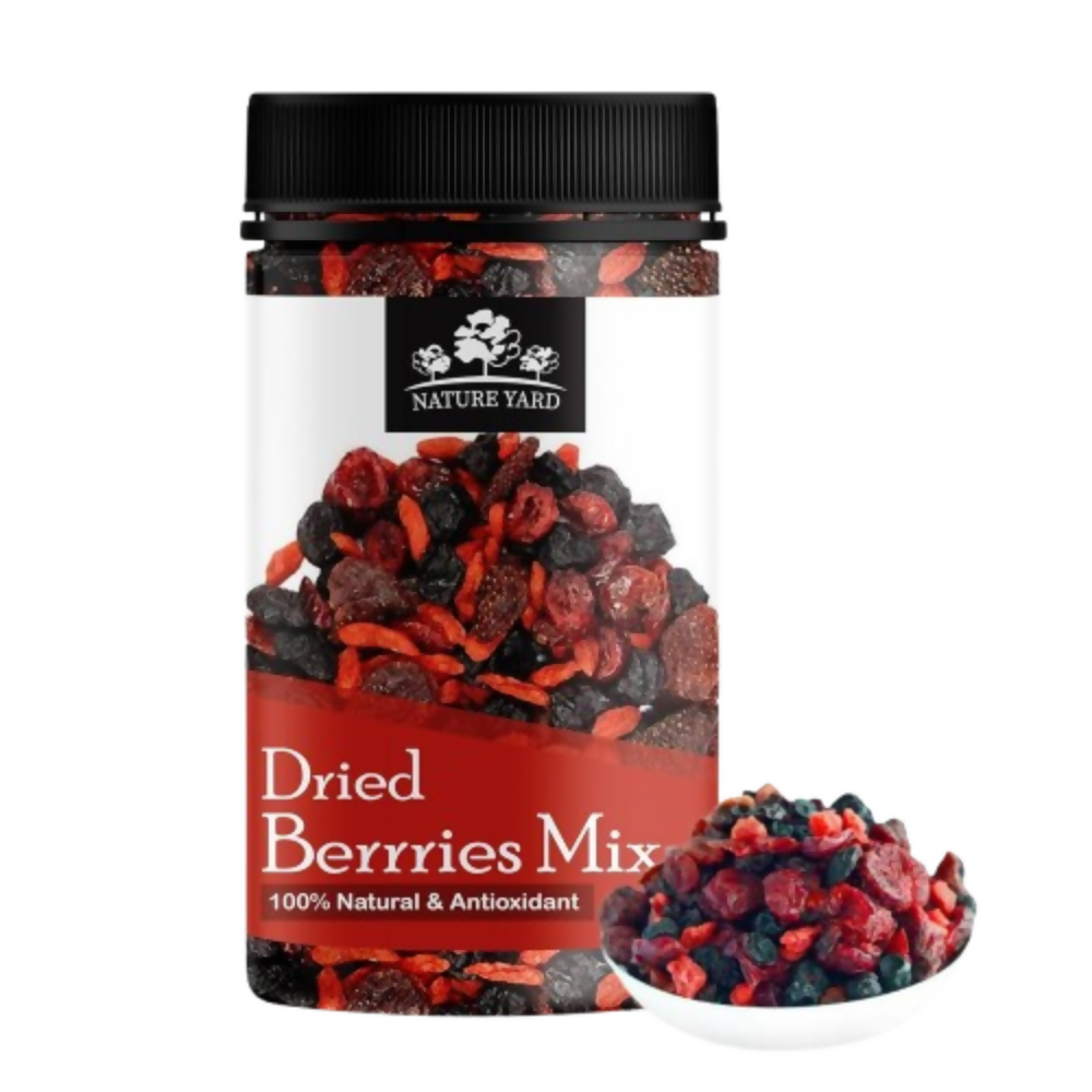 Nature Yard Berries mix without sugar - Mix of Dried Cranberry, Blueberry, Goji berry & Strawberry Dry fruits