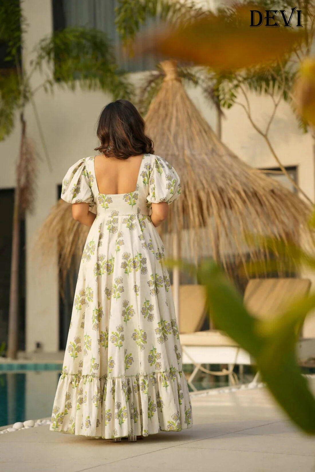 Aayaa Designer Printed Full Flared Gown - Multi Color