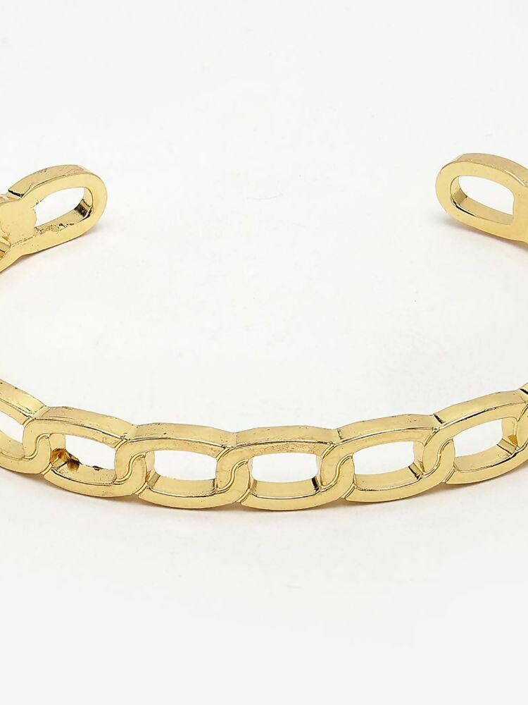 NVR Men's Gold Plated Cuff Bracelet