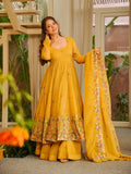 Yash Enterprise Yellow Crunchy Silk Party Wear Sharara Suit Set